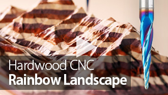 Projeto CNC: Maquinação de uma paisagem arco-íris a partir de madeira dura