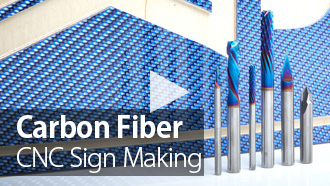 Fabrico de sinais CNC em fibra de carbono com as pontas de fresa revestidas Amana Tool® Spektra™ Vídeo